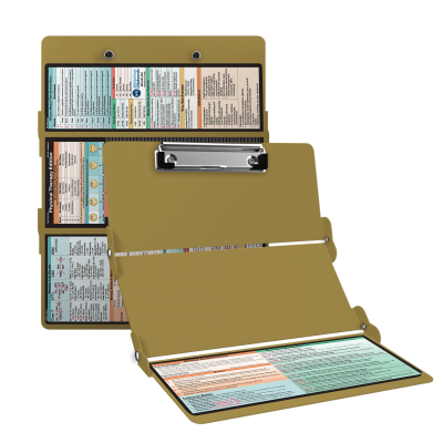 WhiteCoat Clipboard® Trifold - Tactical Brown Physical Therapy Edition